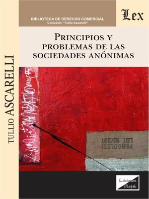 cover image of Principios y problemas de las sociedades anónimas